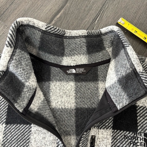 The North Face Mens 2XL Buffalo Plaid Quarter Zip Fleece Pullover Jacket - Picture 5 of 6